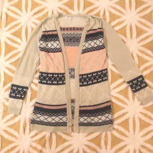 Say What Girl's Tan Style Cardigan Sz. S